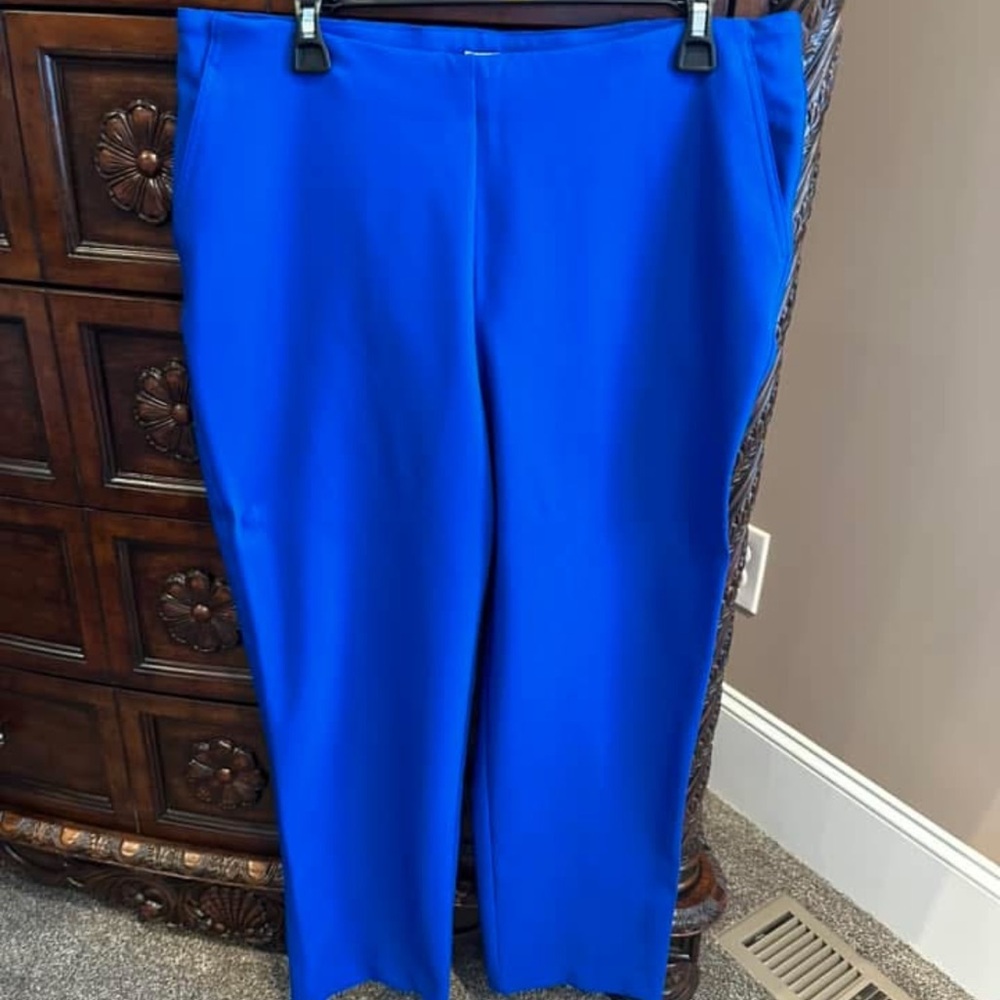 Ladies dress pants elastic waist pull on